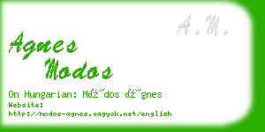 agnes modos business card